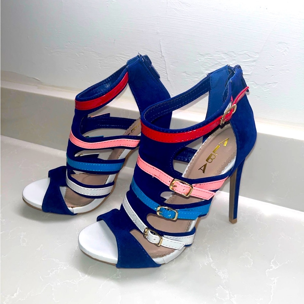ALBA strappy suede stilettos